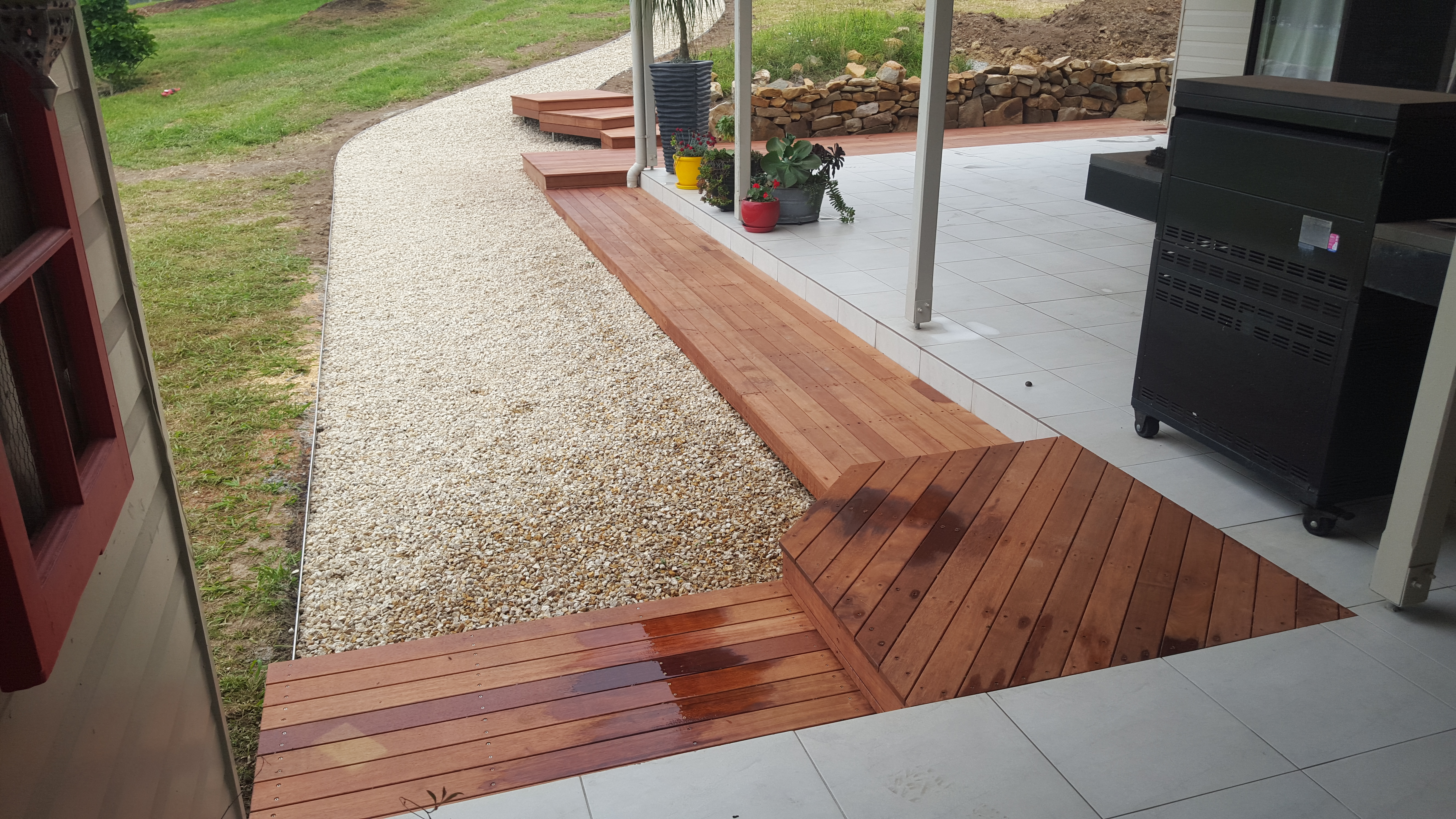 Decking and path